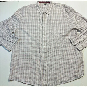 Carbon2Cobalt Shirt Mens XXL Pink Plaid Long Sleeve Button Front Pocket